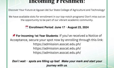 Available Enrollment Slots for Incoming Freshmen