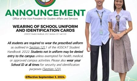 Announcement: Wear the Prescribed Uniform!