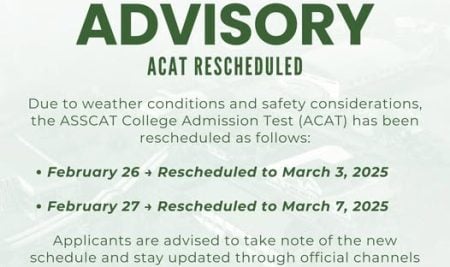 ADVISORY: ACAT Schedule Adjustment