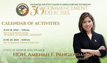 #ASSCAT30thCommencement Calendar of Activities