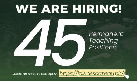 WE ARE HIRING! 45 Permanent Teaching Positions