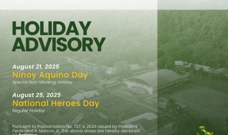 HOLIDAY ADVISORY
