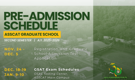 ASSCAT GRADUATE SCHOOL: Pre-admission Schedule